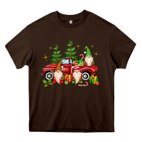 Chocolate Brown christmas gnomes truck Heavy Core Tee - MaliasSmallBusiness