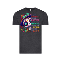Vintage Black You are braver than you think sugar skull Vintage Tee - NancyCooperArtShop