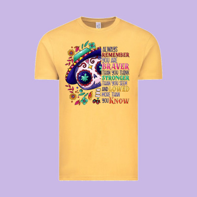 You Are Braver Than You Think Sugar Skull Vintage Tee Designed By Nancycooperartshop