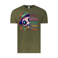 Vintage Olive You are braver than you think sugar skull Vintage Tee - NancyCooperArtShop