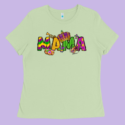 Mama Mardi Gras Ladies Tee Designed By Lillyallendesigns