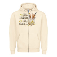 Sandshell Half Human Half Coffee Zipper Hoodie - CowhideDigitalArt