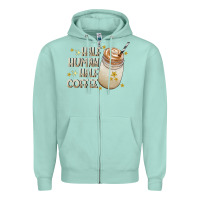 Seafoam Half Human Half Coffee Zipper Hoodie - CowhideDigitalArt