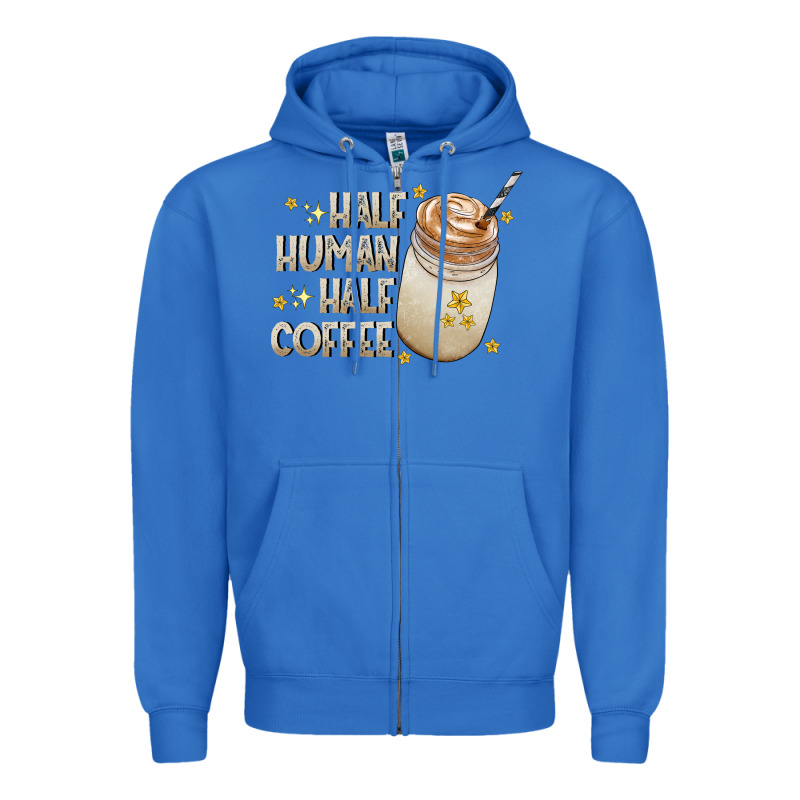 Half Human Half Coffee Zipper Hoodie by CowhideDigitalArt | Teevron