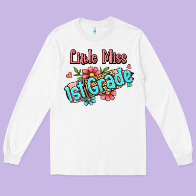 Little Miss First Grade Long Sleeve Tee Designed By Jasminsmagicworld