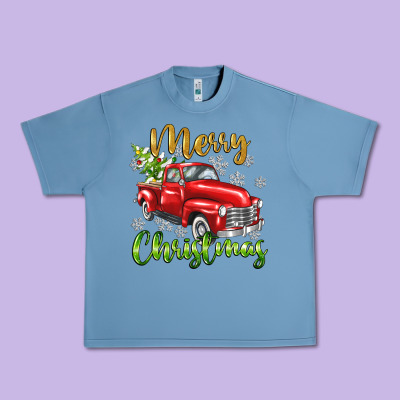 Merry Christmas Truck Urban Heavy Tee Designed By Texasbilliewilder