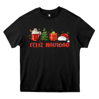 Black feliz navidad Heavy Core Tee - MaliasSmallBusiness