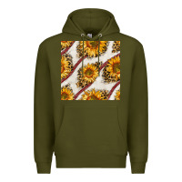 Army Green baseball sunflowers and leopard seamless pattern Premium Hoodie - BundleAndBundleShop
