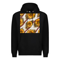 Black baseball sunflowers and leopard seamless pattern Premium Hoodie - BundleAndBundleShop