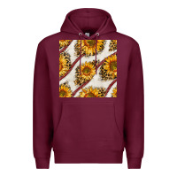Burgundy baseball sunflowers and leopard seamless pattern Premium Hoodie - BundleAndBundleShop