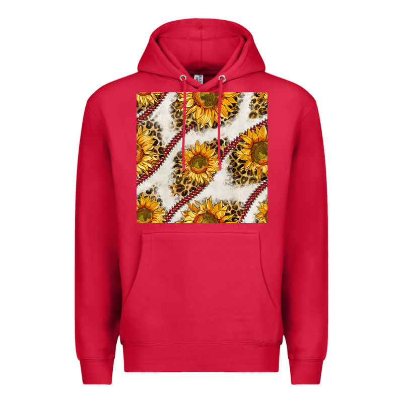 Baseball Sunflowers And Leopard Seamless Pattern Premium Hoodie by BundleAndBundleShop | Teevron