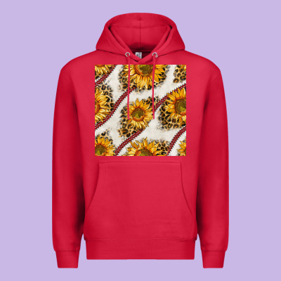 Baseball Sunflowers And Leopard Seamless Pattern Premium Hoodie Designed By Bundleandbundleshop