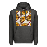 Charcoal Heather baseball sunflowers and leopard seamless pattern Premium Hoodie - BundleAndBundleShop