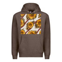 Coffee baseball sunflowers and leopard seamless pattern Premium Hoodie - BundleAndBundleShop