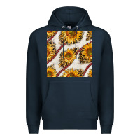 Navy baseball sunflowers and leopard seamless pattern Premium Hoodie - BundleAndBundleShop