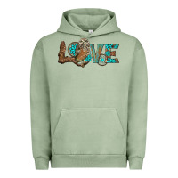 Pigment Oil Green owl love Urban Hoodie - BarkalooDesign