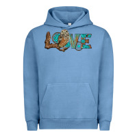 Pigment Pebble Blue owl love Urban Hoodie - BarkalooDesign