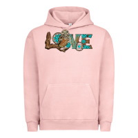 Pigment Salmon owl love Urban Hoodie - BarkalooDesign