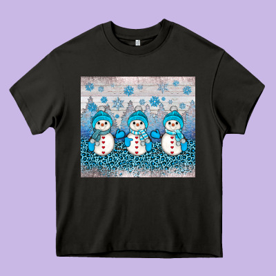 Snowman Winter Heavy Core Tee Designed By Jahusdesignshop