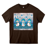 Chocolate Brown snowman winter Heavy Core Tee - JahusDesignShop