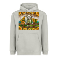 Moon Dust Western Charolais Heifer With Sunflowers Heavyweight Hoodie - LillyAllenDesigns