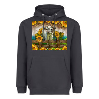 Smoke Western Charolais Heifer With Sunflowers Heavyweight Hoodie - LillyAllenDesigns