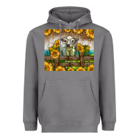 Storm Western Charolais Heifer With Sunflowers Heavyweight Hoodie - LillyAllenDesigns