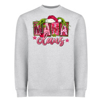 Heather Grey Pink Christmas Mama Claus Heavyweight Sweatshirt - FaDigitalArtStudio