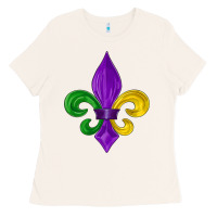 Bone mardi gras fleur de lis Ladies Tee - LillyAllenDesigns