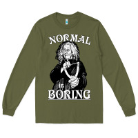 Army Green Limited Edition Grandma Addams (Frump)- Normal Is Boring Long Sleeve Tee - tuanDangUi