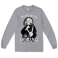 Heather Grey Limited Edition Grandma Addams (Frump)- Normal Is Boring Long Sleeve Tee - tuanDangUi