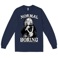 Navy Limited Edition Grandma Addams (Frump)- Normal Is Boring Long Sleeve Tee - tuanDangUi