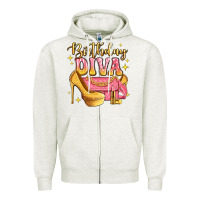 Oatmeal Heather birthday diva pink and gold glitter Zipper Hoodie - LillyAllenDesigns