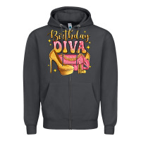 Smoke birthday diva pink and gold glitter Zipper Hoodie - LillyAllenDesigns