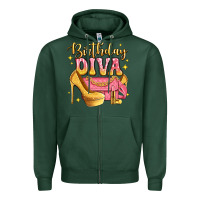 Sports Green birthday diva pink and gold glitter Zipper Hoodie - LillyAllenDesigns