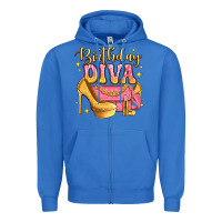 True Royal birthday diva pink and gold glitter Zipper Hoodie - LillyAllenDesigns