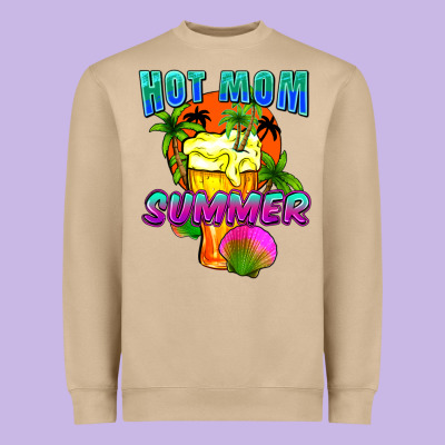 Hot Mom Summer Mother's Day Heavyweight Sweatshirt Designed By Fadigitalartstudio