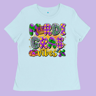Mardi Gras Vibes Ladies Tee Designed By Lillyallendesigns