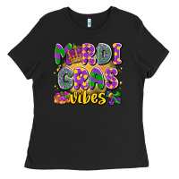Black mardi gras vibes Ladies Tee - LillyAllenDesigns