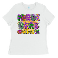 White mardi gras vibes Ladies Tee - LillyAllenDesigns