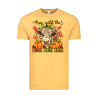 Vintage Mustard Pray Till The Cows Come Home Vintage Tee - texasbilliewilder