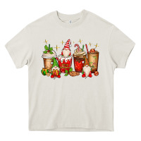 Cream Christmas gnomes coffee cups Heavy Core Tee - MaliasSmallBusiness