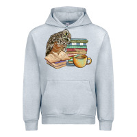 Heather Grey owl and books Urban Hoodie - BarkalooDesign