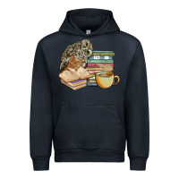 Navy owl and books Urban Hoodie - BarkalooDesign