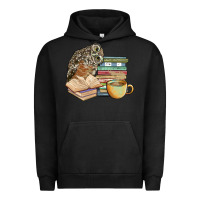 Pigment Black owl and books Urban Hoodie - BarkalooDesign