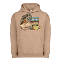 Pigment Burro owl and books Urban Hoodie - BarkalooDesign