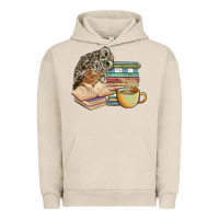 Pigment French Oak owl and books Urban Hoodie - BarkalooDesign