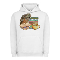 Pigment Lunar Rock owl and books Urban Hoodie - BarkalooDesign