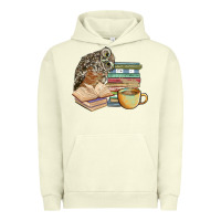 Pigment Pistachio owl and books Urban Hoodie - BarkalooDesign