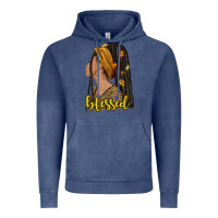 Vintage Denim Fall afro woman blessed Vintage Hoodie - NancyCooperArtShop